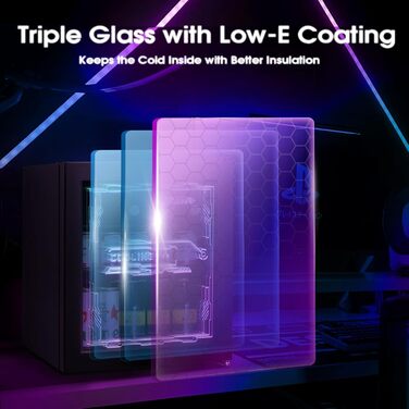 Міні-холодильник зі світлодіодним освітленням 48 л чорний HCK