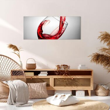 Панорамні картини на полотні 160x50 см картина на полотні з келихом вина велика XXL настінна прикраса картина спальня кухня настінні картини прикраса вітальні настінний декор полотно настінний друк мистецтво AB160x50-2258 (120Д x 50Ш см)