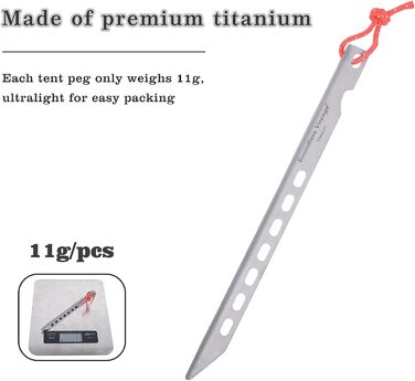 Титановые колышки для палаток 12 шт. Ti4008P iBasingo