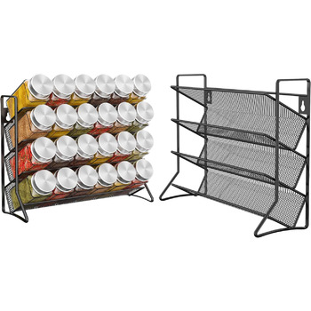 Стойка кухонная для баночек со специями на 4 полки, черная Bomclap