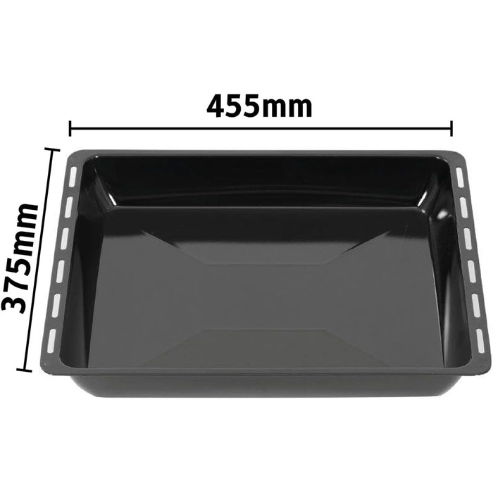 См, набір форм для випікання та решіток, глибока емальована сковорідка 3 см і хромована решітка для духовки та плити, стійка до подряпин і нержавіючої сталі, чорна (емаль 455 x 60 мм), 45,5 x 36