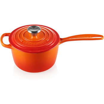 Чавунний сотейник Ø 16 см, 1,2 л з кришкою, полум'яно-червоний Signature Le Creuset