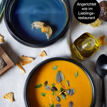 Супова тарілка Moritz & Moritz SOLID 4 шт. з кераміки 19 см керамічна миска для супу, локшини, салату або мюслі 4 великі миски