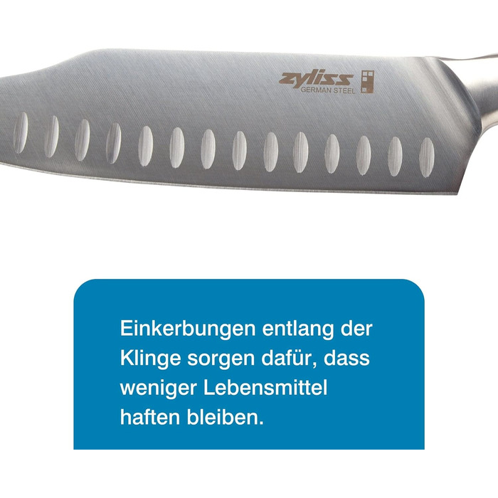 Німецька нержавіюча сталь Zyliss E920268 Comfort Pro, чорна ручка, кухонний ніж, можна мити в посудомийній машині, гарантія 25 років (ніж Santoku)