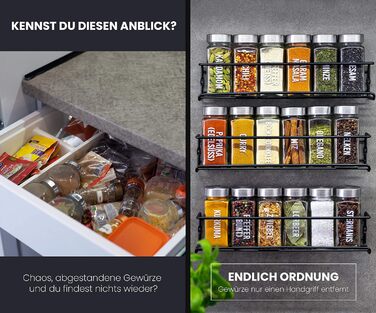 Набір з 18 баночок для спецій з настінними полицями DEKOFY