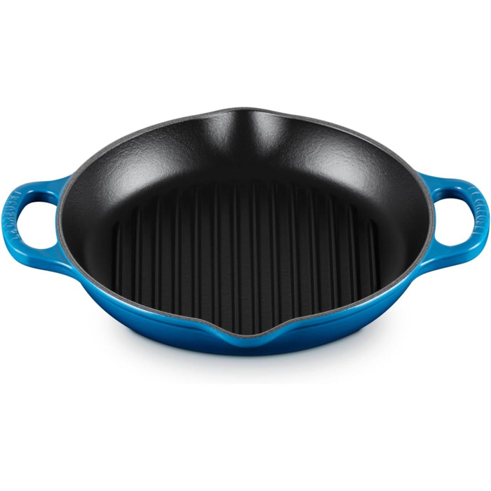 Чавунна сковорода-гриль кругла 26 см, синій Марсель Signature Le Creuset