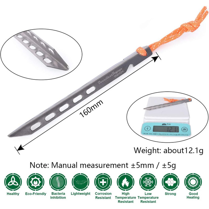 Титанові кілочки для намету 4 шт. /лот Ti4009P iBasingo