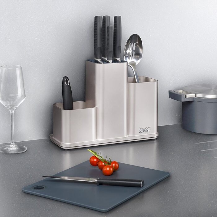 Органайзер кухонний з обробною дошкою, сріблястий CounterStore Joseph Joseph