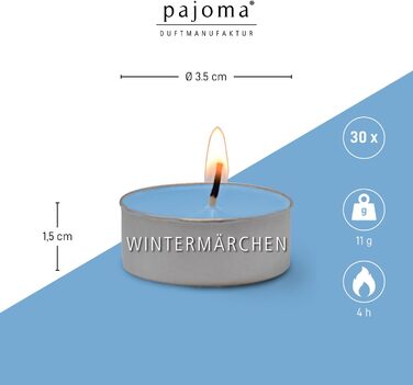 Ароматичних чайних свічок 3x30 шт. ароматичні свічки багато ароматів на вибір висота 1,5 см, Ø 3,5 см (Зимова казка, 30), 90