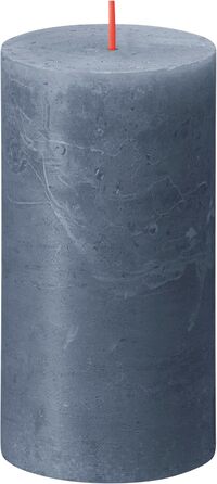 Свічки Bolsius Rustic Pillar - Оливково-зелені - Набір з 4 шт. - Декоративні побутові свічки - Час горіння 60 годин - Без запаху - Натуральний рослинний віск - Без пальмової олії - Оливково-зелені (13 x 7 см, темно-сині)