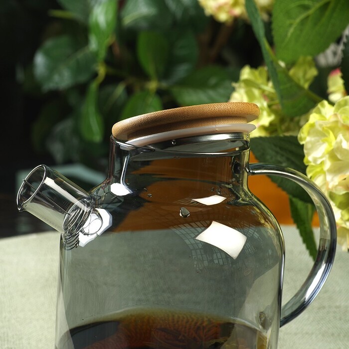 Чайник для заварювання Fissman 1800 мл зі сталевим фільтром жаростійке скло (9544)