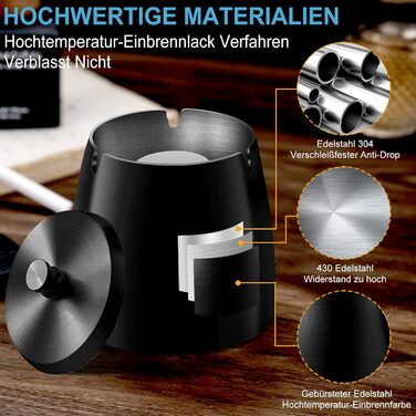 Попільничка з кришкою чорний MOKHT