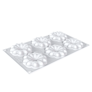KIT 3D TARTE RING BLOOM Ø80 MM  Форма силіконова Ø80 h 20 мм + 6  кілець  (d 76,5 h, 17 мм) - 1*6 фо
