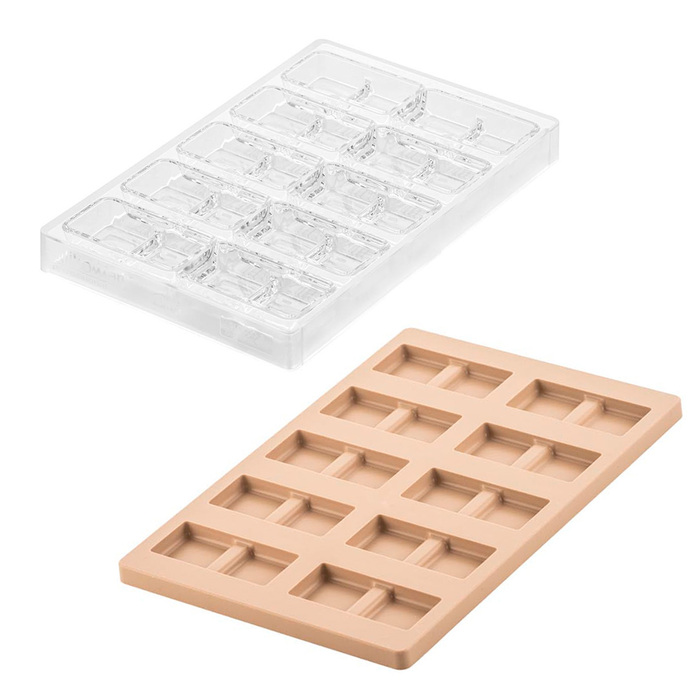 CH022 - KIT BLOCCO B Набір форм для шоколаду 75,5x38 h16,5 мм  (10х38,5 мл)