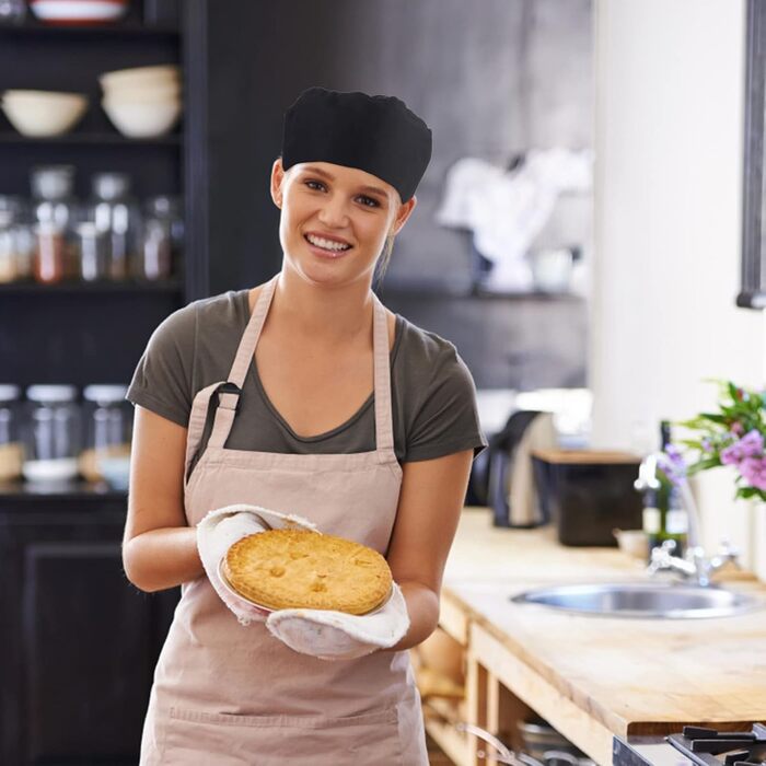 Чорний шеф-кухар капелюх 2 шт Lusofie