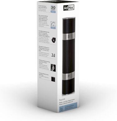 Млин для перцю та солі подвійний, чорний Duomill AdHoc