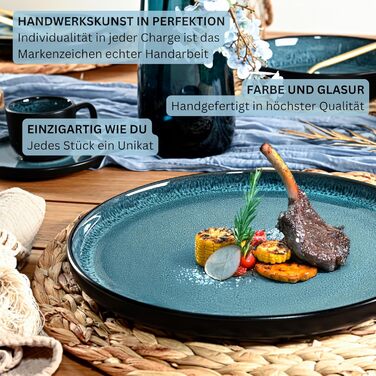 Кам&39яні миски для пасти 6 предметів, набір мисок для пасти на 6 осіб, набір мисок, придатний для миття в посудомийній машині та мікрохвильовій печі, велика багатофункціональна миска темно-сірого кольору 750 мл VALUE COLLECTION (Vigo, обідні тарілки 6 пр