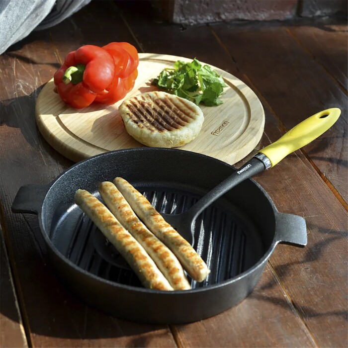 Круглая сковорода-гриль Fissman 26x5 см с боковыми ручками (4072)