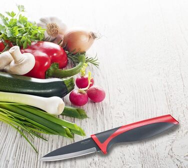 Набір ножів Westmark 5 шт. , 1 велика обробна дошка та 4 ножі, обробна дошка 37 х 25,5 см, лезо кухарського ножа/ножа для хліба 20 см кожен, лезо канцелярського ножа 12 см, лезо ножа для чищення овочів 8 см, 145222E6 (2 ніж для чищення)