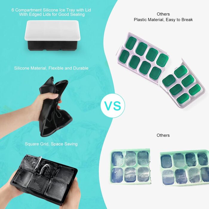 Форма для льоду 2 шт на 12 відділень чорний JOPHEK