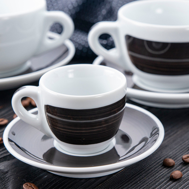 35132 Чашка cappucino large 260 мл Black stroke B 'Verona/Palermo Millecolori Hand Painted Single Br