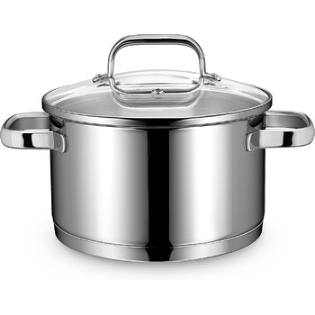 Маленька індукційна каструля Linnuo 16 см зі скляною кришкою, маленька каструля об&39ємом 1,5 л виготовлена з нержавіючої сталі 18/10, ручка не нагрівається, коване дно для всіх плит, міні-каструля, каструля для молока, індукційна каструля (20 см 3,5 л)