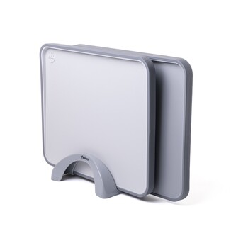 Набір з 2-х обробних дощок Fissman 34х28 см, колір СІРИЙ пластик, ТПР (8057)