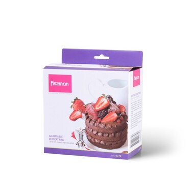 Регулюєме кулінарне кільце Fissman 16-30 см, висота 8 см, кругле нержавіюча сталь (6779)