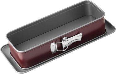 Прямоугольная пружинная форма 28 см BACK-TREND, форма для выпечки с защитой от протечек, квадратная форма для выпечки из стали с антипригарным покрытием, армированным керамикой (цвет крем/антрацит), количество (38 x 25 см, комплект с пружинной формой 30 x