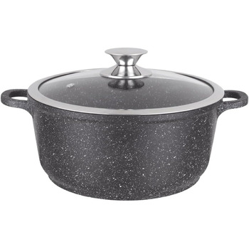 Каструля 2,2 л алюмінієва із скляною кришкою 20 см Kamberg