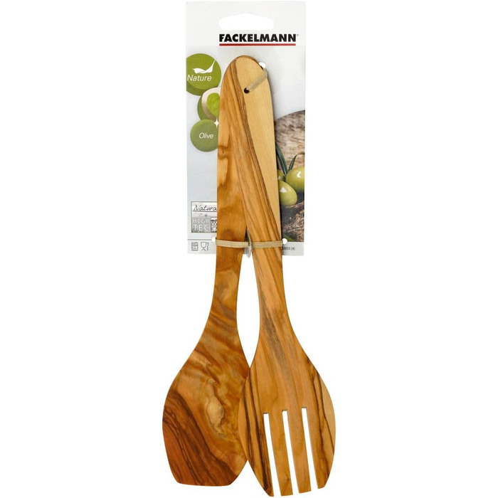 Вилка и ложка для салата, набор 2 предмета, оливковое дерево Fackelmann
