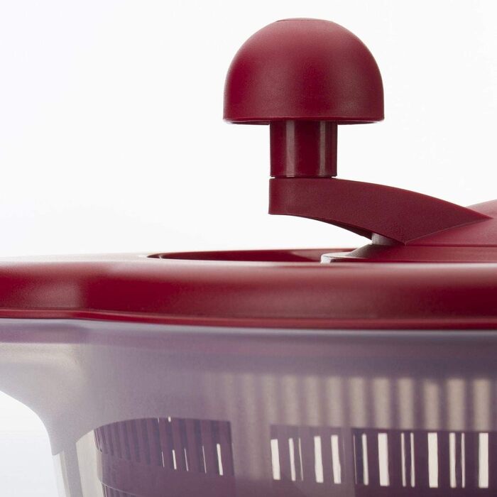 Вертушка для салату Westmark, об'єм 5 л, ø 26 см, пластик, без бісфенолу А, Fortuna, колір прозорий/червоний, 243222E2 (червоний, нековзний)