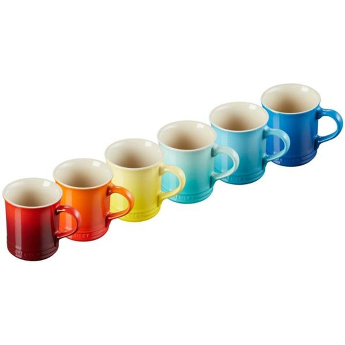 Набір із 6 великих чашок для капучино 400 мл, різнокольоровий Le Creuset