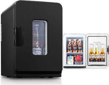 Міні-холодильник з функцією охолодження 15 л чорний FOHERE