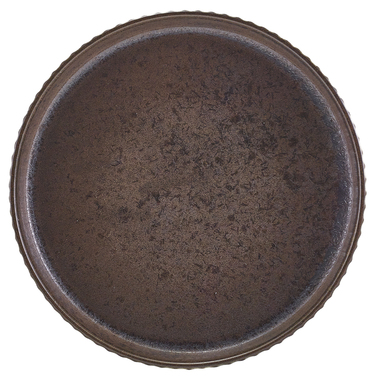 Тарілка презентаційна 18*2.7 см із вертикальним бортом, Terra Porcelain Black Fluted, GenWare