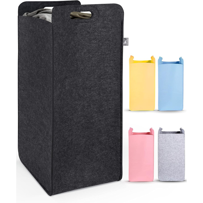 Кошики для зберігання, сумісні з IKEA KALLAX Shelf - Кошик для зберігання деревини Small Anthracite - Коробка для зберігання Полиця Кошик для зберігання - Паперовий ящик Кошик з фетру Складний кошик для білизни (75 л, темно-сірий)