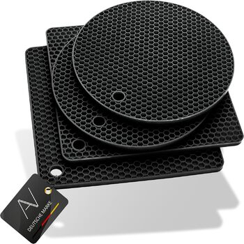 Силіконові підставки під гаряче 4 шт чорні AVANA