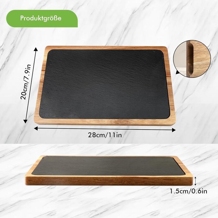 Дошка сервірувальні зі сланцевою тарілкою 28 х 20 х 1,5 см WLWNWFT