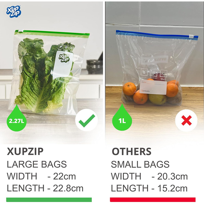 Вакуумні пакети 40 пакетів 22 х 22,8 см XupZip