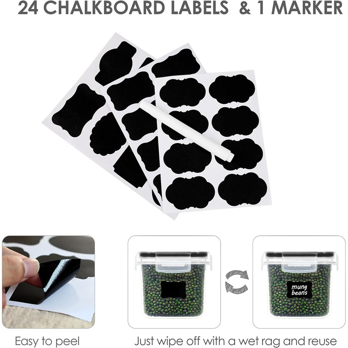 Набір ємностей для зберігання 0,8 л, 12 предметів, Vtopmart