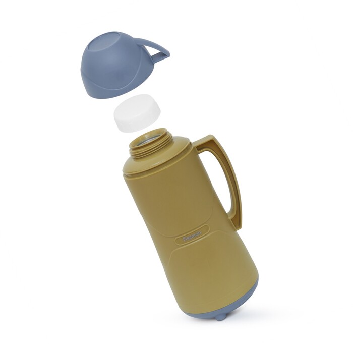 Термос Fissman 1000 мл, колір зелений пластиковий корпус зі скляною колбою (19849)