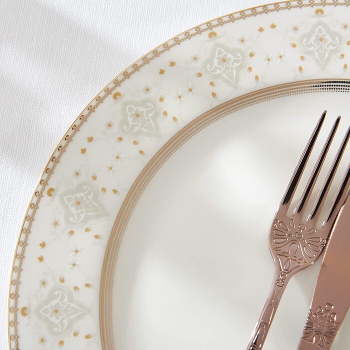 Столовий сервіз на 6 персон, 20 предметів, білий/сріблястий OSAKA MULTI CASA MEX