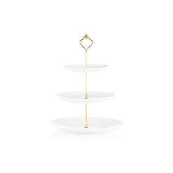 ARDESTO Блюдо 3-х ярусне, 26.5х32см, порцеляна, білий