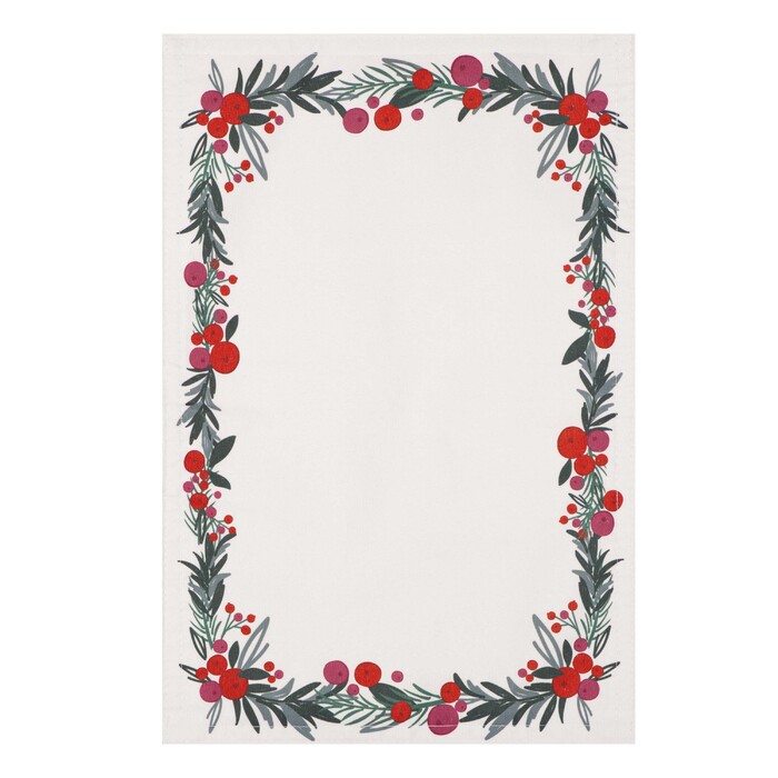 ARDESTO Серветка сервірувальна Happy Holidays 30х45см, 90% поліестер, 10% бавовна, білий віночок