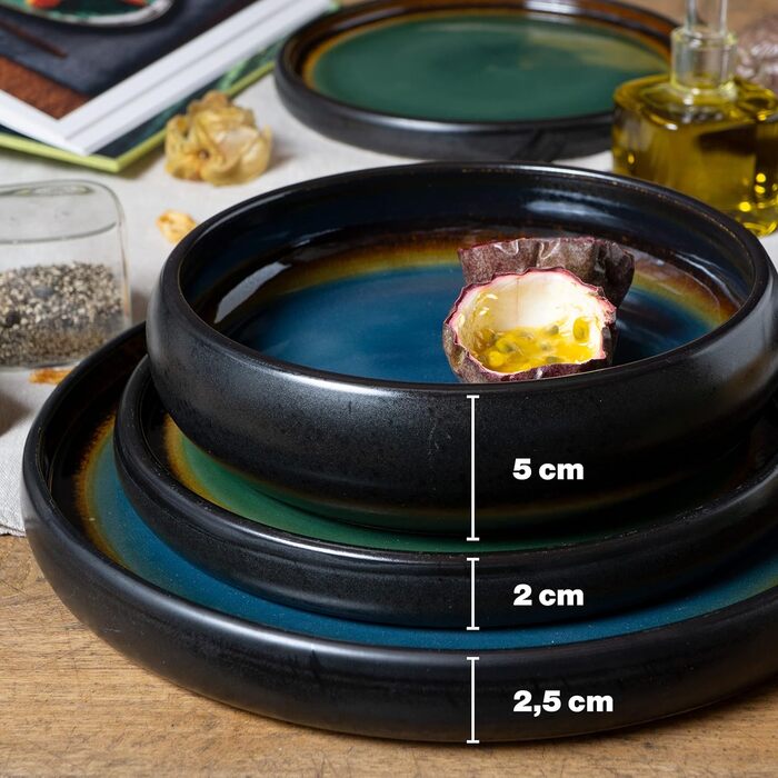 Набір посуду з кераміки Moritz & Moritz SOLID з 18 предметів 6 персон набір посуду з 6 обідніх, маленьких, глибоких тарілок набір посуду з 18 предметів