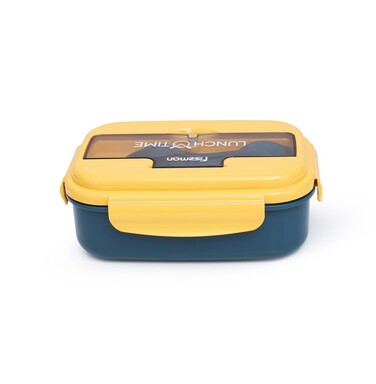 Ланч-бокс Fissman з трьома відділенням 21,5х15х8 см / 1100 мл, колір жовтий пластик (16740)