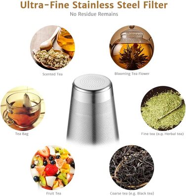 Чайник заварювальний скляний з фільтром для чаю 1,5 л, сріблястий Glastal