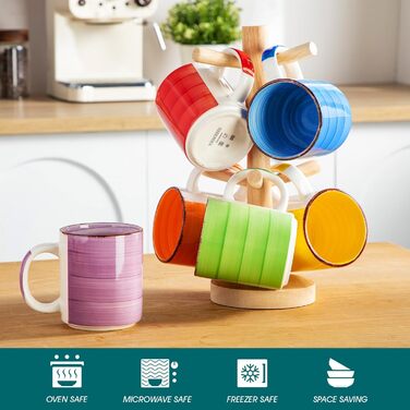 Набір кухлів для кави 480 мл, 6 предметів, різнокольорові Bonita Vancasso