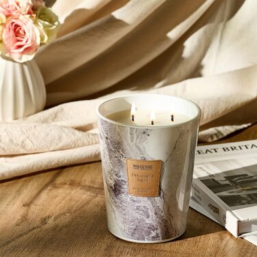 Ароматизована свічка M&SENSE велика Чорні ароматизовані свічки у склянці Ароматизована свічка з натурального соєвого воску Розслаблююча ароматерапія Подарунок для жінок та чоловіків, Різдво Час горіння 75 годин та 2 ґноти (літня ніч, 990 г)