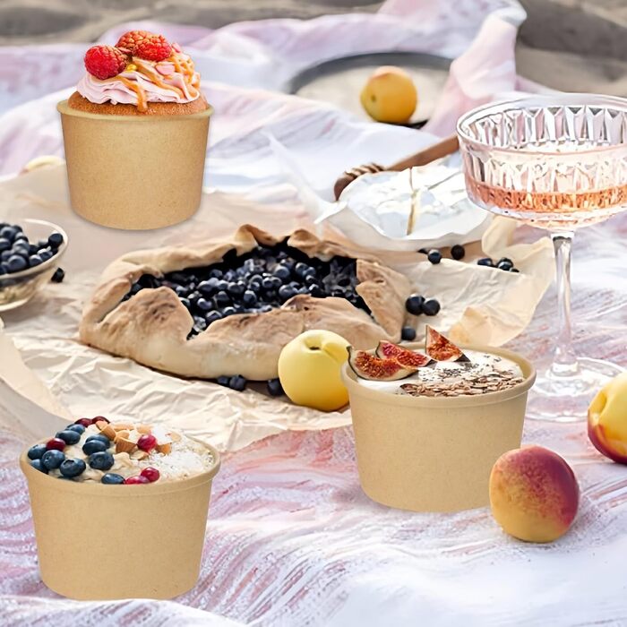 Набір паперові стаканчики для морозива 50 шт. 240 мл BAIFULAI